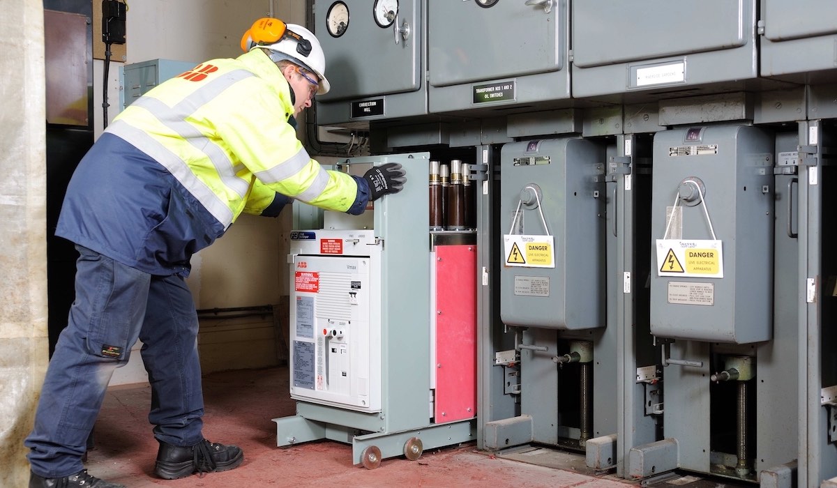 Engineer removing transformer