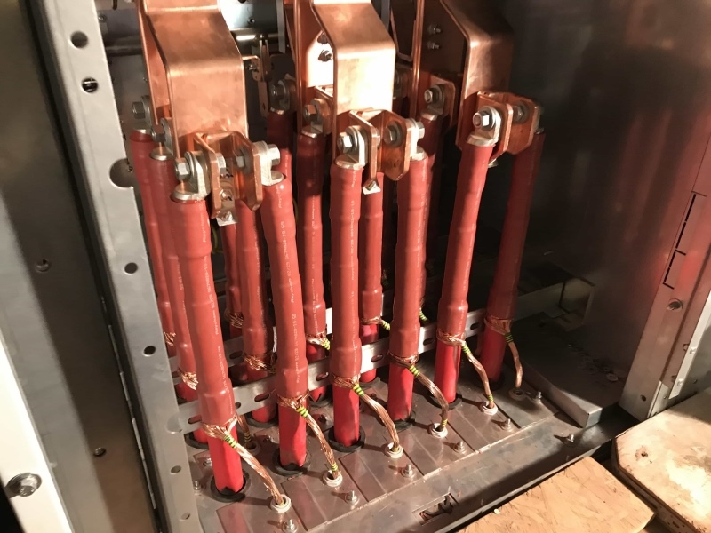 High-voltage cable undergoing testing
